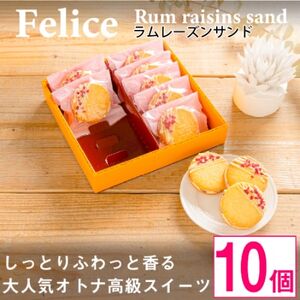 大人のラムレーズンサンド10個入り[ 高級 スイーツ 詰め合わせ 洋菓子 手土産 ギフト ][配送不可地域:離島]
