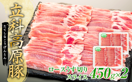 立科高原豚ロース薄切りスライス450g×2
