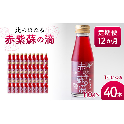赤紫蘇の滴110g×40本 定期便 12か月 赤紫蘇 紫蘇ジュース しそ しそドリンク 北海道産 健康ドリンク しそジュース 赤しそ クエン酸 健康 美容 健康飲料 無添加風味 北のほたる 沼田町 北海道 n-0215