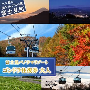 富士見パノラマリゾート ゴンドラ往復券 大人チケット 1枚 日本百名山 八ヶ岳・南アルプス一望 景観絶景 クーポン券 サービス券 ゴンドラ チケット 信州 着日指定不可 長野県富士見町