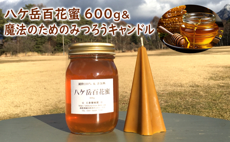 八ケ岳百花蜜600g＆魔法のためのみつろうキャンドル 