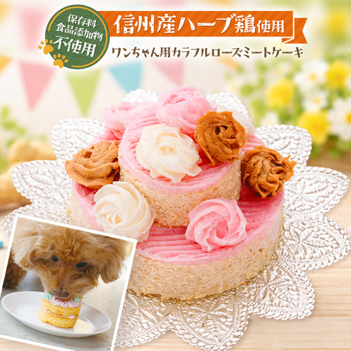 カラフル ローズ ミート ケーキ ( 犬用 )
