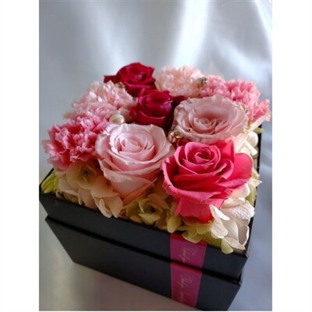 プリザーブドフラワー スクエアBOX