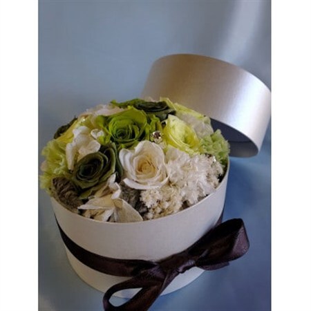 プリザーブドフラワー サークルBOX グリーン