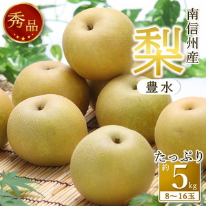 [南信州産]梨「豊水」秀品約5kg(8玉〜16玉)[2025年9月上旬より発送]