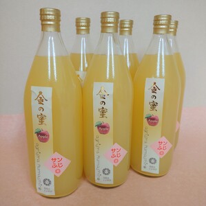 [金の蜜]アグリスタくましろのサンふじジュース6本セット(1L×6本)