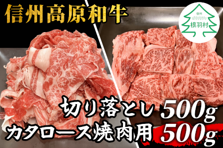 大人気商品セット★信州高原和牛 切り落とし500g&カタロース焼肉用500g 13000円