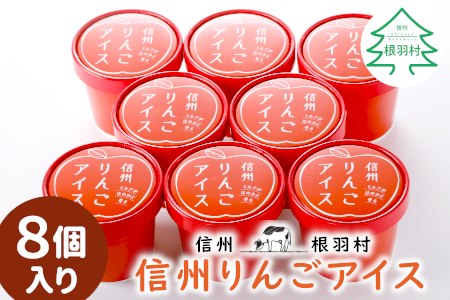 長野県産ふじりんごを丸ごと使用! 信州りんごアイス 8個セット