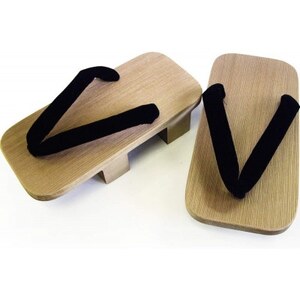 木曽ねずこ下駄 黒鼻緒 男性用 並寸