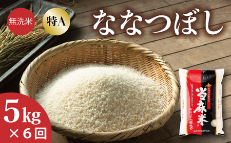 [令和7年産]≪定期便6ヶ月≫JA当麻 特Aななつぼし無洗米 5kg×6回 計30kg 北海道米 北海道 当麻町 米