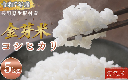 金芽米 生坂村産コシヒカリ 無洗米 5kg 長野県産 | コシヒカリ