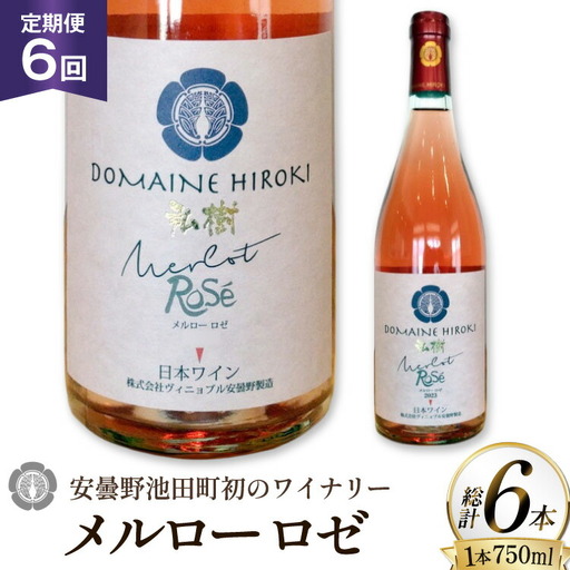 定期便 ロゼワイン メルロー ロゼ 750ml 6回 計 6本 [ヴィニョブル安曇野 長野県 池田町 48110759]