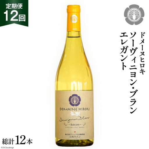 ワイン ソーヴィニヨン ブラン エレガント 750ml 1本 12回 定期便 総計12本 [ヴィニョブル安曇野 長野県 池田町 48110355]