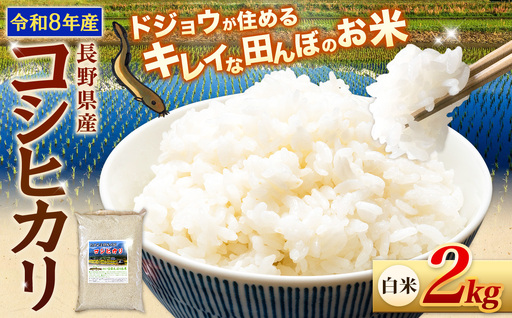 [令和8年産先行予約]『どじょうのいる田んぼのお米』コシヒカリ 白米 2kg | 馬場農園