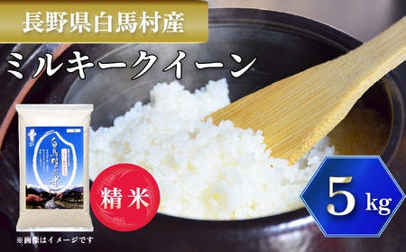 [令和7年産] 新米 先行予約 ミルキークイーン 5kg /長野県白馬村 2025年産 米 白米 精米後発送 お米 ご飯 ごはん 送料無料[B0030139]