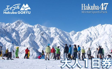 長野県エイブル白馬五竜&Hakuba47スキー場共通リフト券[大人1日券1枚]/長野県白馬村 スキー チケット シーズン 長野 白馬村 パウダースノー ゲレンデ 北アルプス エイブル白馬五竜 Hakuba47 おすすめ 人気 ウィンタースポーツ ギフト 贈答[L0190277]
