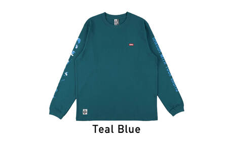 CHUMS×HAKUBA Booby バックプリント 長袖Tシャツ XXL /ティールブルー[P0550662_M_XXL_TE]