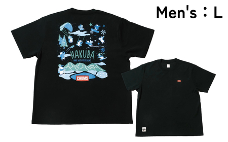CHUMS Tシャツ バックプリント  メンズ：L /ブラック