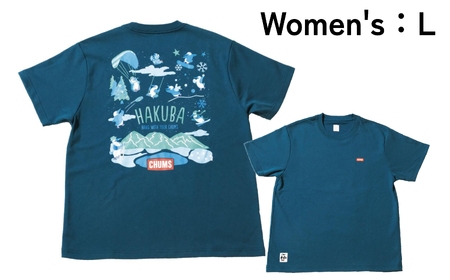 CHUMS Tシャツ バックプリント  ウィメンズ：L /ティール