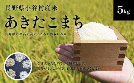 【令和7年度産】長野県小谷村百姓七人衆のあきたこまち　５kg