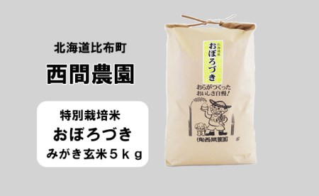 [新米予約]2024年産 西間農園 おぼろづき(特別栽培米) みがき玄米 5kg