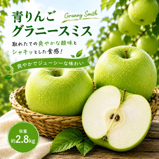 先行予約 青りんご グラニースミス 約2kg 約3kg 2026年11月上旬〜2027年2月下旬発送予定[小布施屋]フルーツ 果物 長野県産