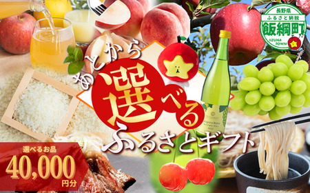 あとからセレクト [ふるさとギフト] ギフトポイント 寄附額 40000円分 あとから選べる返礼品 長野県 飯綱町 [2057]