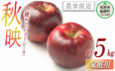 りんご 秋映 家庭用 5kg 渡辺農園 沖縄県への配送不可 2023年10月中旬