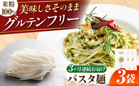 [3回定期便] [グルテンフリー] モチモチ食感! 米粉パスタ スパゲティ グルテンフリー 米粉 岐阜市 / 小林生麺[ANGM024]