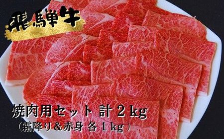 A5等級飛騨牛焼き肉用セット2kg(霜降り&赤身)各1kg