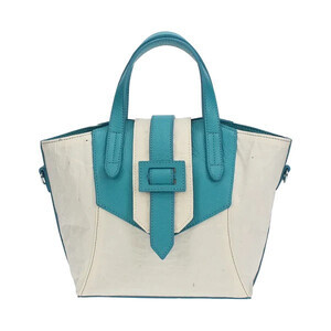 [和然WASHIKA]和紙×牛革ベルトデザインBAG カラー:ターコイズブルー