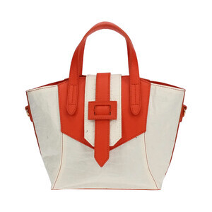 [和然WASHIKA]和紙×牛革ベルトデザインBAG カラー:オレンジ