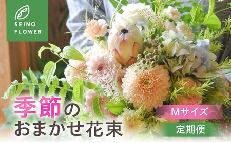 季節のお花 西濃フラワー 定期便 3回 Mサイズ