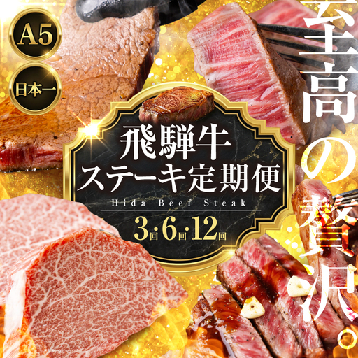 贅沢 飛騨牛 A5 ステーキ 12回 定期便｜定期便