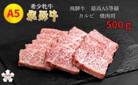 [飛騨牛 メス牛] 最高A5等級 カルビ 焼肉用 500g