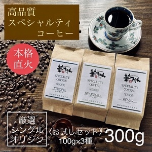 [華きりん]高品質スペシャルティコーヒー豆 厳選シングルオリジン お試しセット100g×3種類(合計300g)
