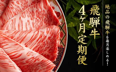 満喫飛騨牛4ヶ月定期便(全4回)牛肉 しゃぶしゃぶ すき焼き ステーキ 切り落とし 飛騨牛のこもり FC104〔国産和牛定期便 牛肉定期便 ステーキ 飛騨牛定期便〕