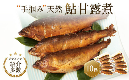 【個包装】秘伝のタレ使用！手掴み天然鮎甘露煮（10匹）| 化学調味料不使用 天然 魚 鮎 おいしい 食品 高山 有限会社井根鉄筋 SF002