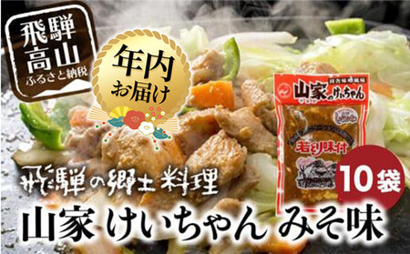 [12月配送]けいちゃん 山家 10袋 | 年内発送 鶏ちゃん ケイちゃん ケーちゃん 味付け肉 加工品 郷土料理 味噌 飛騨 b級グルメ 鉄板焼き 冷蔵 ファミリーストアさとう CY029VC12