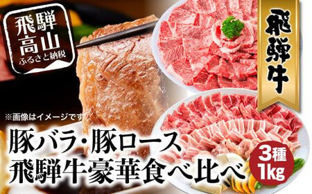 飛騨牛 & 飛騨豚 焼肉 セット 合計 1kg | 肉 国産 牛 豚 29-950 ファミリーストアさとう CY030VC13