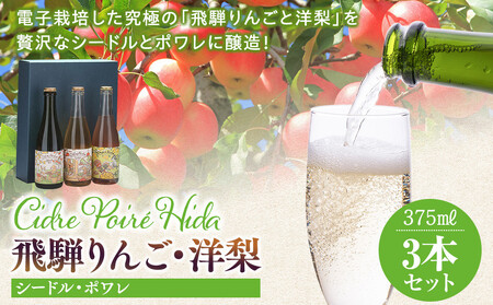 飛騨りんご・洋梨 シードル・ポワレ3本セット | りんご リンゴ 林檎 ラフランス 洋ナシ 果実酒 お酒 飛騨高山 木戸脇果樹園オーチャードハウス