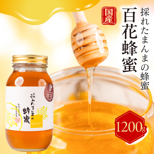 [国産蜂蜜]百花 1200g はちみつ 蜂蜜