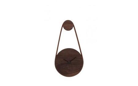 ペデルクロック WN／本革ブラウン時計 掛け時計 飛騨の家具 飛騨家具 木馬舎 AY048