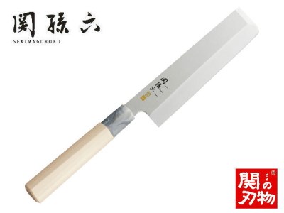 H15-56 ＜ステンレス和包丁 （片刃）＞ ◇貝印 関孫六 銀寿ST 和包丁 薄刃 165mm ～野菜専用包丁 皮むき くり抜き きざみ 面取り 菜切包丁 天然木 錆びにくい お手入れしやすい 調理器具 キッチンツール ギフト 贈り物にも～