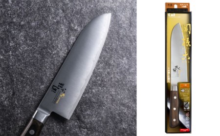 ＜湿式砥石を使用した本格刃付＞ ◇貝印 関孫六 木蓮 三徳 165mm （本通し・一体口金・ステンレス三層鋼）