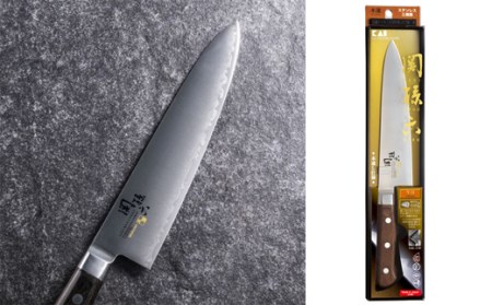 ＜湿式砥石を使用した本格刃付＞ ◇貝印 関孫六 木蓮 牛刀 180mm （本通し・一体口金・ステンレス三層鋼）
