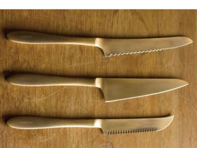  一点一点手作業で進めるpommeナイフ[3品セット](パン切りナイフ/ペティナイフ/チーズナイフ)