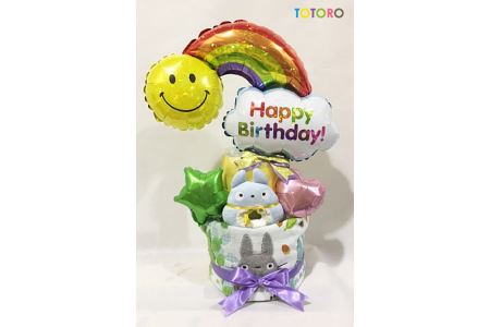キャラクターバルーンおむつケーキ 2段タイプ（トトロ） 　S20-06