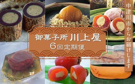 御菓子所 川上屋 [6回定期便]柿の美きんとん/ ささめささ栗/ 嬉しの栗/ ささ栗・美濃栗の里6個詰合せ/ 木曽路の四季/ 水辺の若鮎 和菓子 くり クリ 栗きんとん 栗菓子 羊羹 干し柿 うぐいす豆 求肥 スイーツ