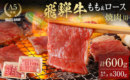 飛騨牛 もも300g・ロース300g 焼肉用 計600g 飛騨牛 A5等級 和牛 黒毛和牛